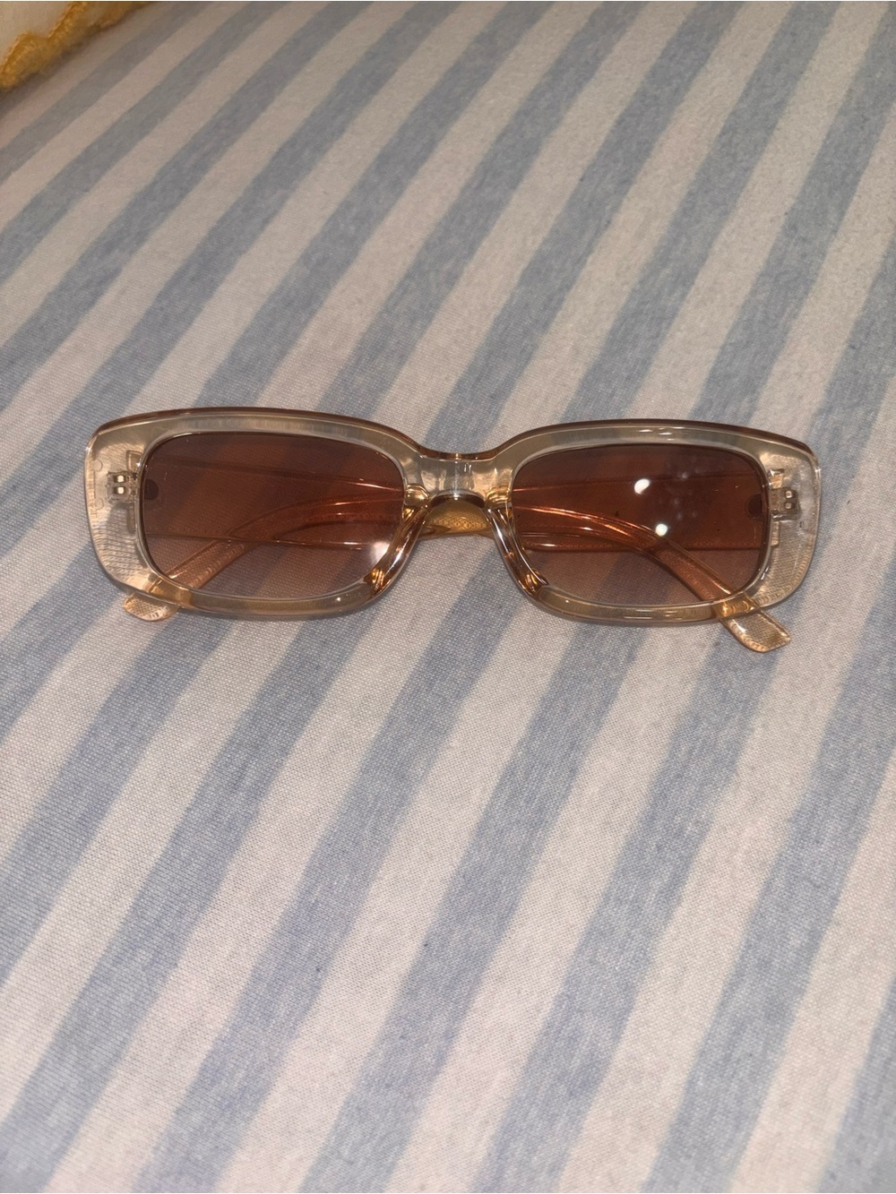 Amazon Clear Beige Sunglasses with Brown Lenses